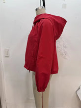 Load image into Gallery viewer, Red Long-Sleeve Drawstring Decorative Festive Hoodie Zipper Cardigan Casual Versatile Jacket
