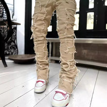 Load image into Gallery viewer, American Stretch Patch Denim Straight-Leg Pants