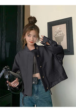 Load image into Gallery viewer, Standing Collar Short Hem Drawstring Trench Coat