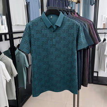Load image into Gallery viewer, Men's High End New Summer Printed Business Collar Polo Shirt Ice Silk Fashionable Casual Collar T-Shirt Comfort Top Men's Wear