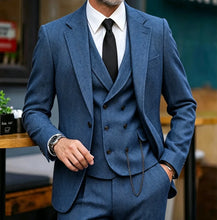 Load image into Gallery viewer, Men's 3 Piece Herringbone Suit