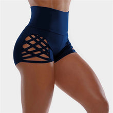 Load image into Gallery viewer, Women High Wasit Hollow-out Workout Safty Shorts
