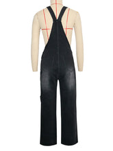 Lade das Bild in den Galerie-Viewer, High Waisted Zip Denim Pockets Cargo Jeans Jumpsuits