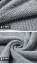 Load image into Gallery viewer, Men's Mock Neck 100% Pure Woolen Sweaters Autumn Winter Warm Cashmere Sweater Solid Knitted Pullovers for Men Slim Knitwear Tops