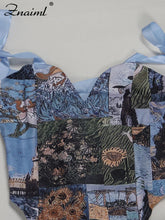 Lade das Bild in den Galerie-Viewer, Znaiml New Print Off Shoulder Bandage Crop Tops and Wide Legs Cargo Pants