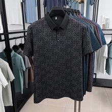 Load image into Gallery viewer, Men's High End New Summer Printed Business Collar Polo Shirt Ice Silk Fashionable Casual Collar T-Shirt Comfort Top Men's Wear