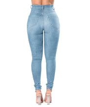 Lade das Bild in den Galerie-Viewer, High Waist Ripped Jeans for Women Skinny Black