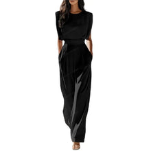 Load image into Gallery viewer, 2026 Elegant High Waisted Jumpsuit New Women's Fashion Queen Style Summer Solid Color Waistband Pocket Office Capable Jumpsuit
