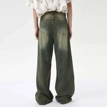 Load image into Gallery viewer, IEFB Fashion Loose Men's Straight Denim Pants American Style Casual Worn-out Design Wide Leg Jeans Summer New Trend 9C6256