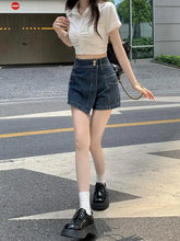 Load image into Gallery viewer, High Waist Denim Women Loose Slimming Hip Covering Skirt Shorts
