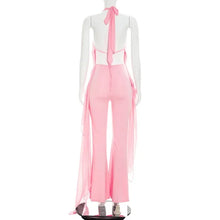 Load image into Gallery viewer, Sexy Chiffon Women Backless Halter Sleeveless V Neck Jumpsuit