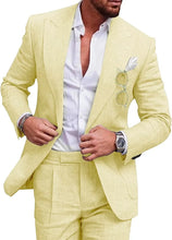 Load image into Gallery viewer, Men 2 Piece One Button Male Slim Fit Suit