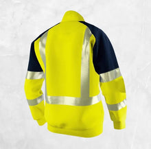 Load image into Gallery viewer, Orange Navy Sweatshirt for Man Hi Vis Hoodie Work with Zip Fleece Jacket