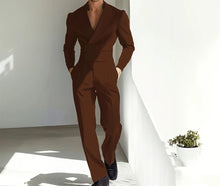 Load image into Gallery viewer, Men Peak Lapel Skim High Quality Strong 2 Pieces Jacket Pants