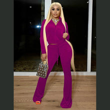 Load image into Gallery viewer, Kliou Solid Velour Two Piece Set