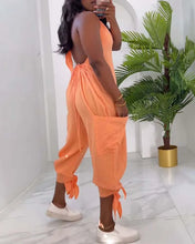 Load image into Gallery viewer, Halter Tied Detail Pocket Design Jumpsuit