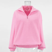 Load image into Gallery viewer, Original Fall Winter Lamb Fleece Hoodie Women Casual Loose Thick Zipper Long Sleeve Lapel Pullover Top Lady Hoodies Streetwear