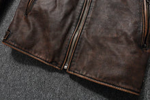 Load image into Gallery viewer, 2025 New Leather Jacket Top Layer 100% Cowhide Leather Clothes Men's Stand Collar Motorcycle Clothes Autumn Winter Plus Size