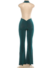 Lade das Bild in den Galerie-Viewer, Halter Open Collar Backless Sleeveless Jumpsuit