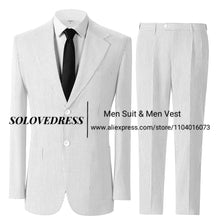 Load image into Gallery viewer, Men's Seersucker Striped 2 Piece Slim Fit Pinstripe Suit
