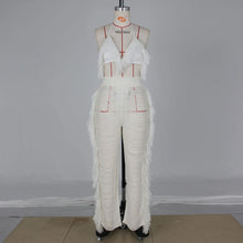 Load image into Gallery viewer, Sexy Two Piece Pant Sets Women Hollow Out Trousers Matching Sets Strapless Tassels Hole Pencil Pants Suits High Street Summer