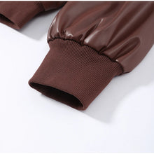 Load image into Gallery viewer, Street Women's Cropped Leather Jacket Skirt Set Stand Collar Zipper Coats Pleated Mini Skirts 2026 Spring Lady Fashion Suit