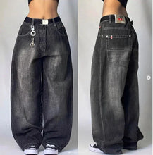 Lade das Bild in den Galerie-Viewer, American Street Fashion Trend Gothic Print Loose Jeans Men Harajuku Y2K New Hip Hop Joker Oversized Wide-leg Pants Unisex Jeans