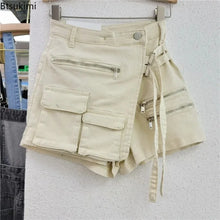 Load image into Gallery viewer, New Women's Denim Shorts Irregular Multiple Pockets Design Summer Short Jeans Y2k Streetwear High Waist Wide Leg Shorts Skirts