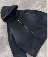 Load image into Gallery viewer, 2025 new blue sweatshirt for women fall and winter gothic American retro casual bulk streetwear Y2K design Slim cardigan jacket