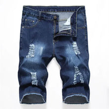 Load image into Gallery viewer, 2026 Summer Men's Red Rose Embroidered Jeans Shorts, Fashion Casual Shorts Black Blue White Men Torn and Frayed Denim Shorts
