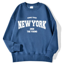 Load image into Gallery viewer, New York California Malibu Letter Sweatshirts Winter Women Casual Loose Hoodie Fleece Warm Crewneck Pullover Comfortable Clothes