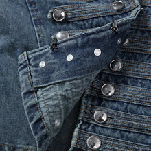 Load image into Gallery viewer, Y2K Style Denim Jacket Shorts Set Women's Stand Collar Button Long Sleeve Coats Low Waist Mini Short 2026 Summer New Lady Outfit