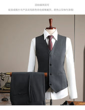 Load image into Gallery viewer, High Quality Men's Suit (jacket+vest+pants) Formal Business Office Men's Suits Groom Wedding Party Dress Solid Color Suit S-4XL