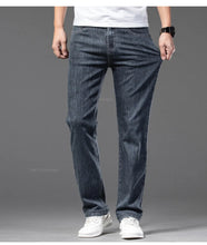 Charger l'image dans la galerie, Summer New Men's Thin Jeans Elastic Waist Loose Straight Comfortable Casual Denim Pants Brand Trousers Plus Size 42 44 46