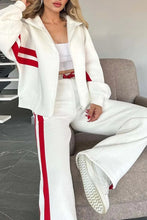 Load image into Gallery viewer, Women Two Piece Set Pants Sets Striped Jacket Matching Sets Y2k Tops Tracksuit Autumn Spring Long Pant Casual Outfit Suits 2025