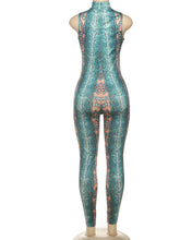 Lade das Bild in den Galerie-Viewer, Kliou Stunning Snake Print Jumpsuits