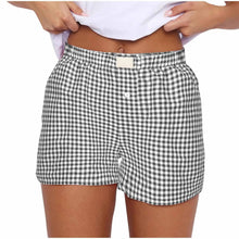 Load image into Gallery viewer, Women's Elastic Waistband, Checkered Shorts,