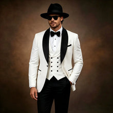 Load image into Gallery viewer, Men's One-Button Shawl Lapel Slim Fit 3 Piece Jacket Pants Vest Suit