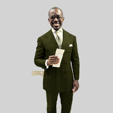Load image into Gallery viewer, Men's Suit 2-Piece (Jacket+Pants) lightweight Striped Double Breasted Blazer