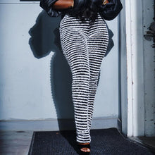 Lade das Bild in den Galerie-Viewer, Color Block Stripes Women High Waist Loose Sweatpants