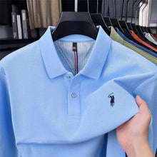 Load image into Gallery viewer, High end brand 100% cotton long sleeve polo shirt fashion luxury pony embroidery business casual comfort new Paul men's T-shirt