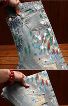 Load image into Gallery viewer, Broken Hole Nostalgic Cassic Slim fit Denim pants