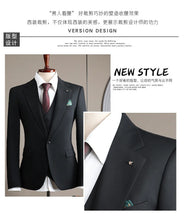 Load image into Gallery viewer, High Quality Men's Suit (jacket+vest+pants) Formal Business Office Men's Suits Groom Wedding Party Dress Solid Color Suit S-4XL