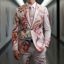 Load image into Gallery viewer, Men's Casual Digital Printing Exquisite Rose Flower Suit