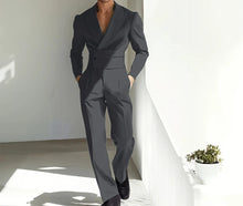 Load image into Gallery viewer, Men Peak Lapel Skim High Quality Strong 2 Pieces Jacket Pants