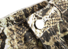 Load image into Gallery viewer, Printed Snakeskin Pencil Pants Slim Fit Colored Stretch Mid Waist Washed Jeans