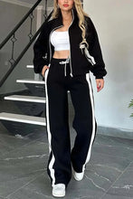 Load image into Gallery viewer, Women Two Piece Set Pants Sets Striped Jacket Matching Sets Y2k Tops Tracksuit Autumn Spring Long Pant Casual Outfit Suits 2025