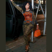 Load image into Gallery viewer, Weird Puss Sexy Tie-Dye Print O-Neck Full Sleeve Zip Slim Jumpsuit