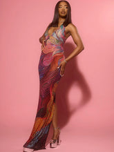 Cargar imagen en el visor de la galería, Weird Puss Diamond Print Dress Women