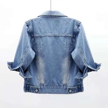 Load image into Gallery viewer, Three Quarter Sleeves Jean Jacket for Woman